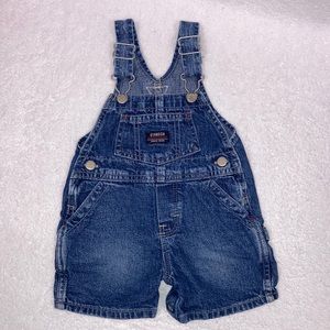 Oshkosh denim carpenter style shortalls 6/9m